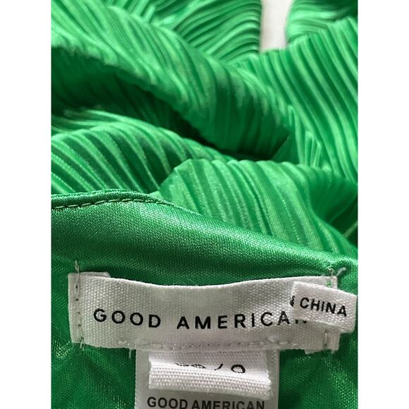 Good American 'Plissé' Green Polyester Sculpted Dress Size 0 - Picture 4 of 5
